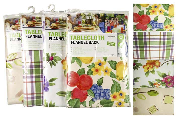 Tablecloth PVC/Vinyl Flannel Backed 132 x 228 Cm Rectangle